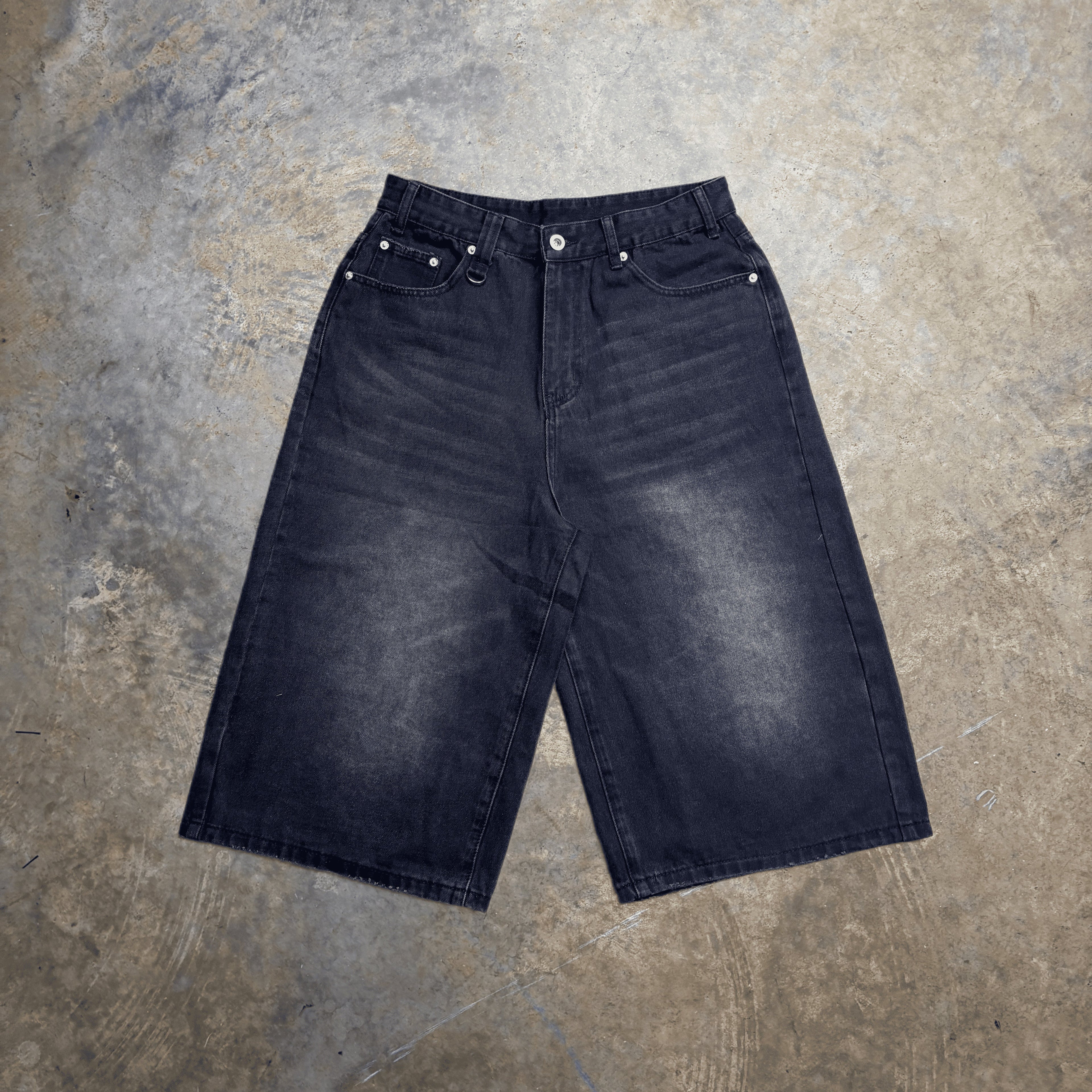 Stone Wash Long Jorts