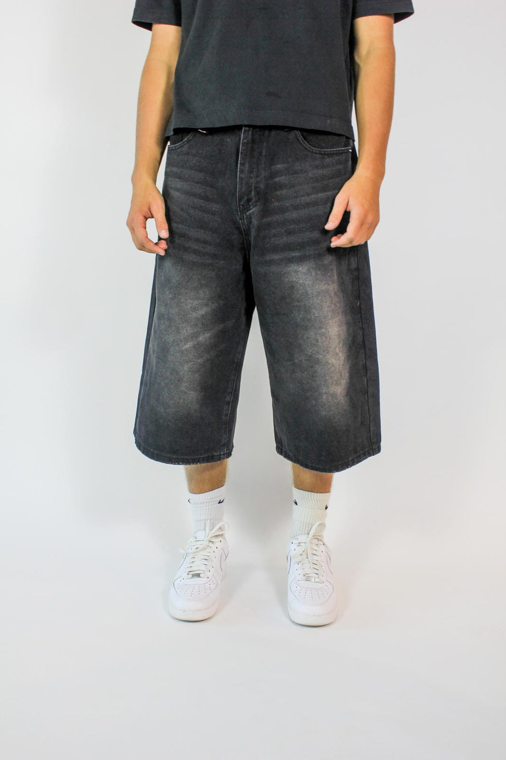 Stone Wash Long Jorts