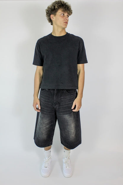 Stone Wash Long Jorts